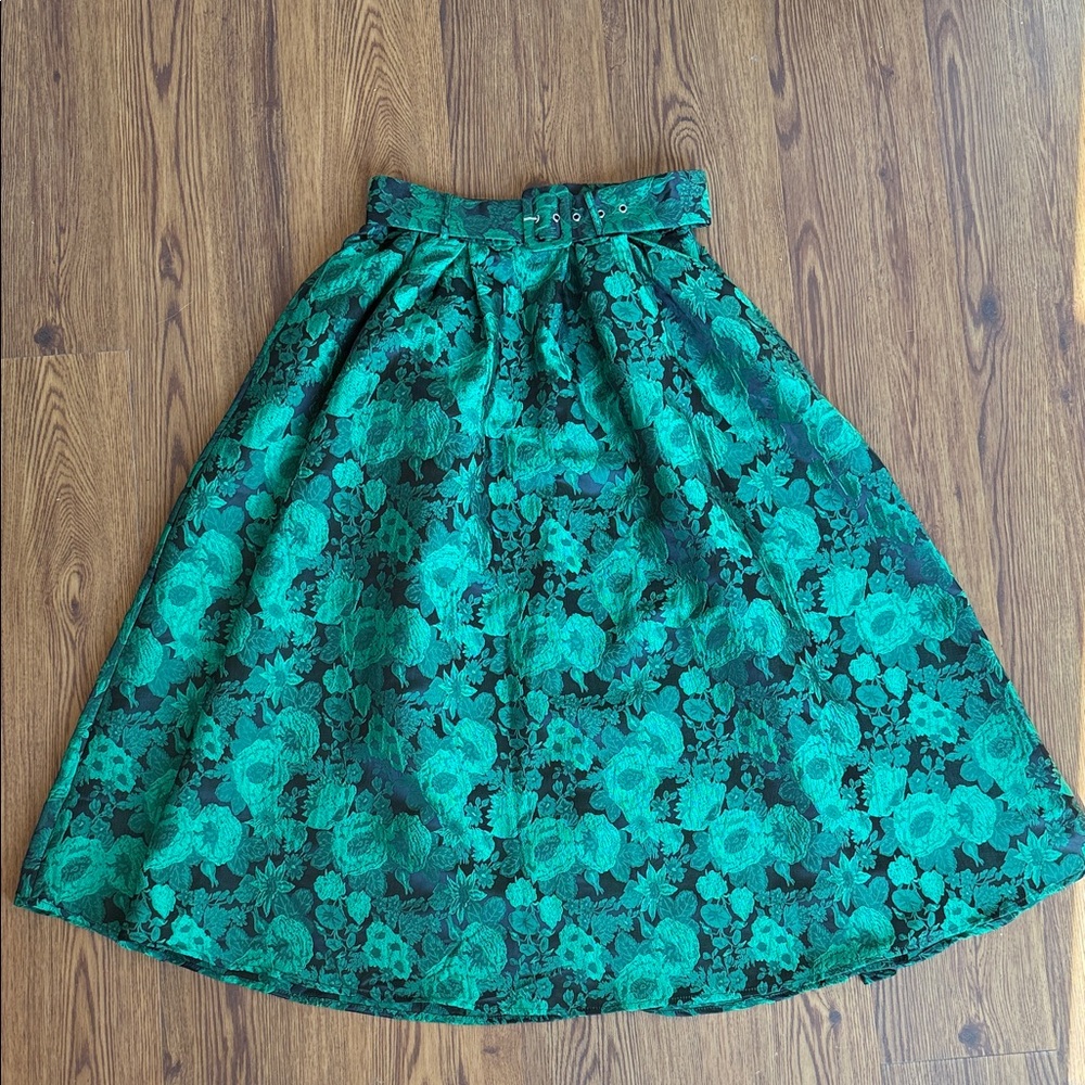 Flying Tomato Green Floral Skirt